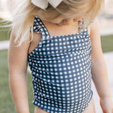 Navy Gingham One-Piece | Milk & Baby