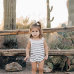 Sage Stripe Knit Bubble Romper | Milk & Baby