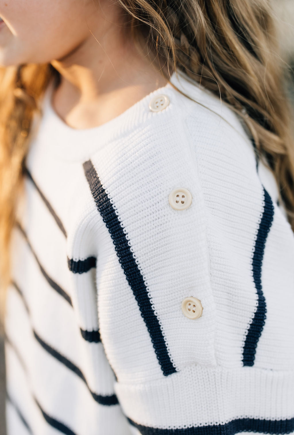Navy Stripe Knit Sweater | Milk & Baby