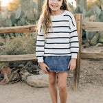 Navy Stripe Knit Sweater | Milk & Baby
