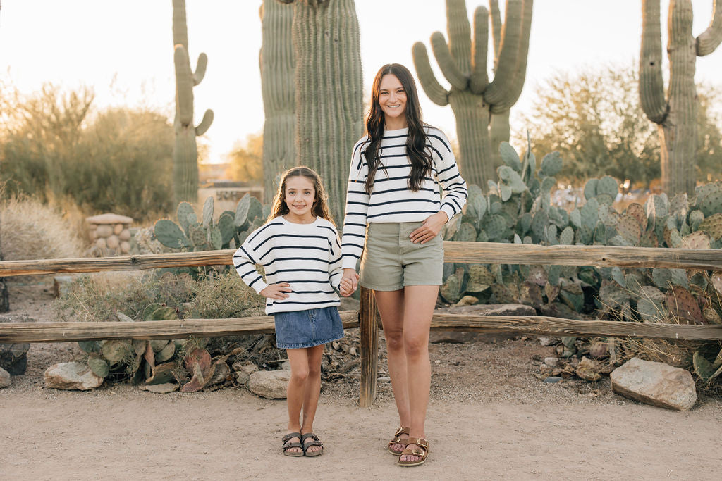 Navy Stripe Knit Sweater | Milk & Baby