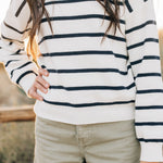Navy Stripe Adult Knit Sweater | Milk & Baby
