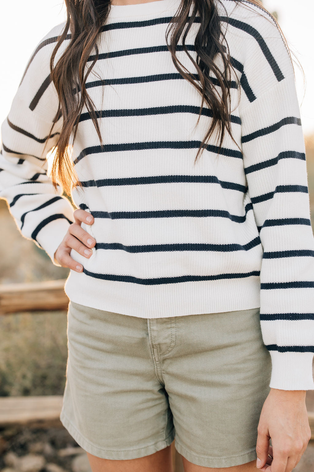 Navy Stripe Adult Knit Sweater | Milk & Baby