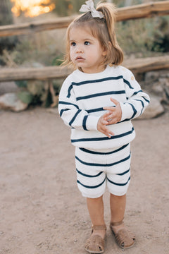 Navy Stripe Knit Sweater | Milk & Baby