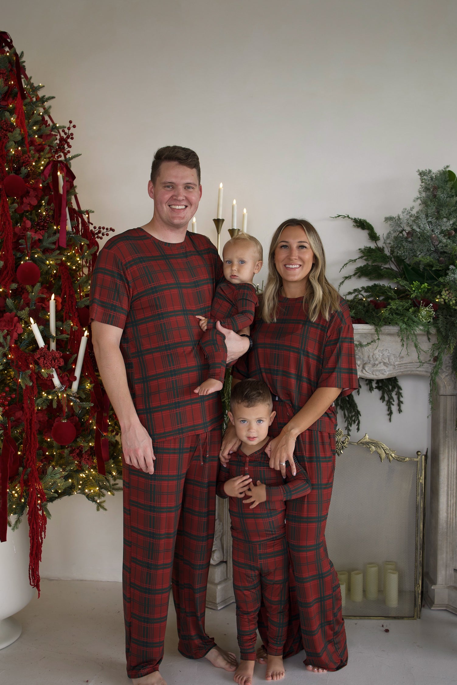 Christmas Plaid | Women's Boxy Tee Lounge Set