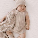 Luna + Luca Cable Knit Summer Romper - Heather Beige | Milk & Baby