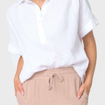 All Day Henley Cotton Gauze Top | Milk & Baby