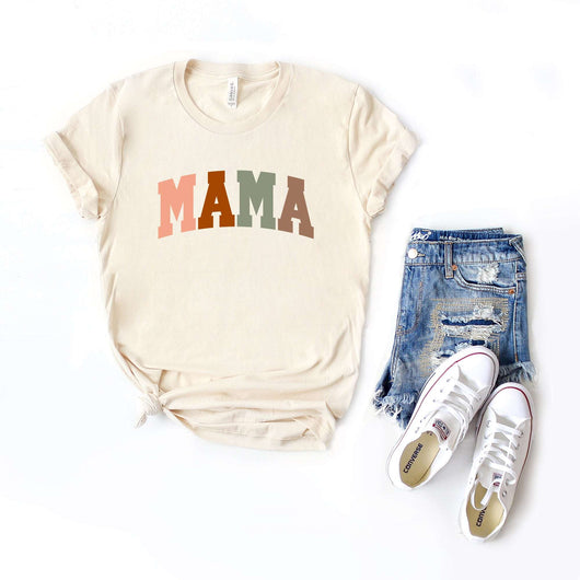 Mama Block Colorful | Short Sleeve Crew Neck Milk & Baby