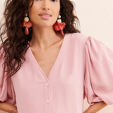 Emilia George Seline Dress in Berry Pink - flat