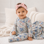 Vintage Floral Zipper Romper | Soft Bamboo Baby | Discover the ultra-soft Bamboo Baby romper, perfect for fuss-free comfort with a vintage floral flair! Ideal for delicate skin. | Milk & Baby