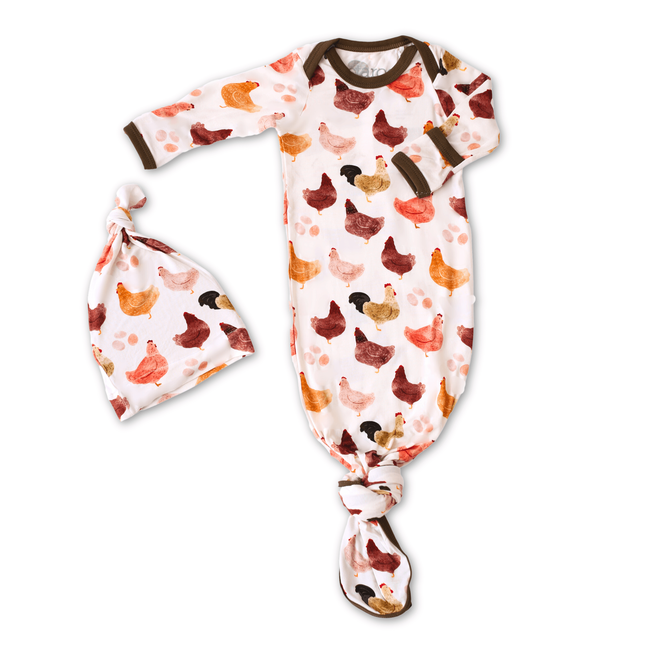 Cooped up & Cozy Knot Gown & Hat | Milk & Baby