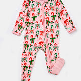 Soft & Stretchy Zipper Footie | Candy Canes