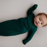 Forest Green Knotted Newborn Baby Gown