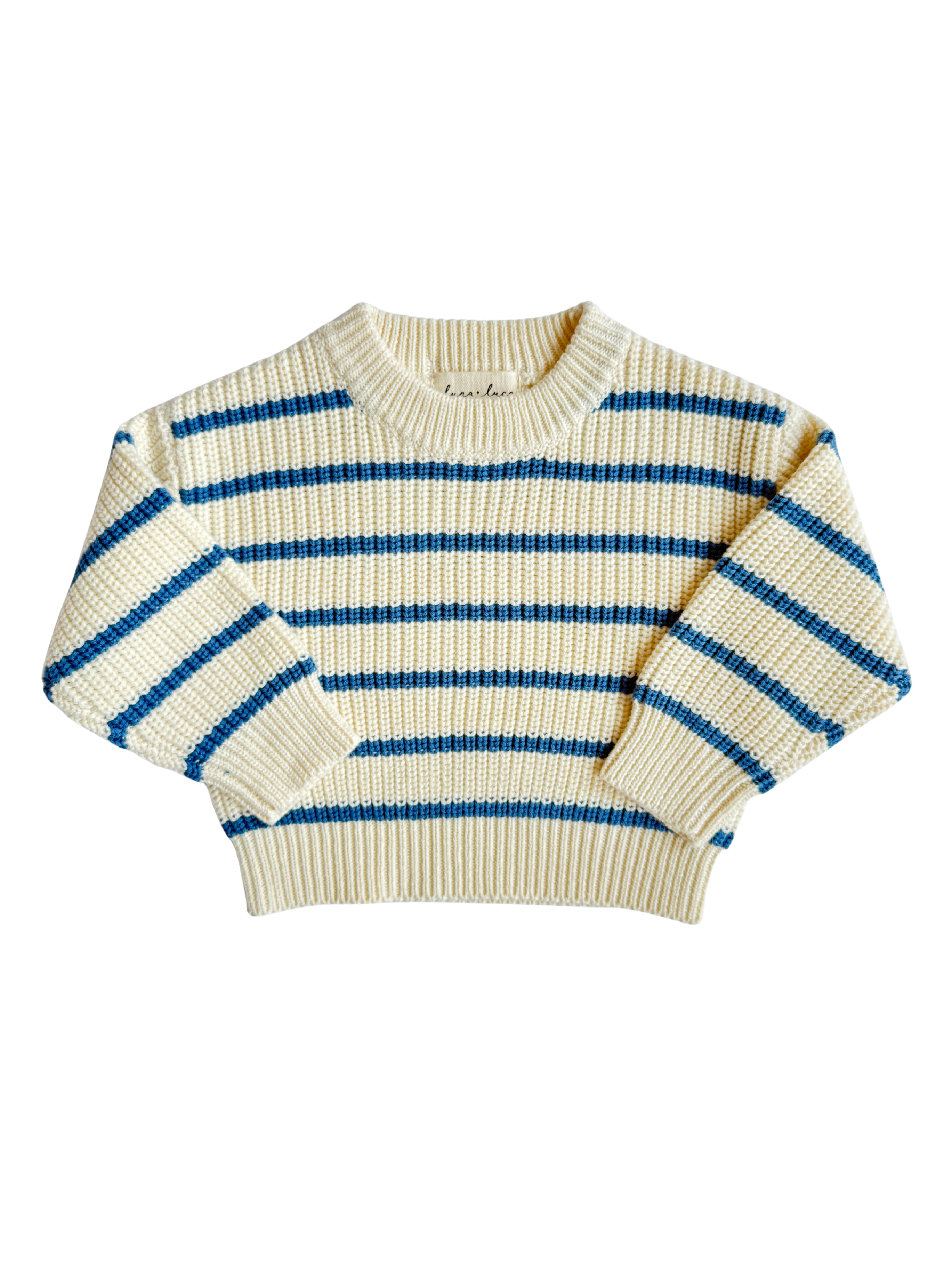 Chunky Knit Striped Sweater flat