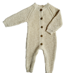 Classic Chunky Knit Jumpsuit French Cream flat