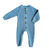 Classic Chunky Knit Jumpsuit Powder Blue flat