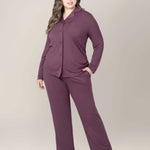 Clea Bamboo Long Sleeve Pajama Set | Burgundy Plum | Milk & Baby