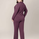 Clea Bamboo Long Sleeve Pajama Set | Burgundy Plum | Milk & Baby