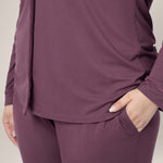 Clea Bamboo Long Sleeve Pajama Set | Burgundy Plum | Milk & Baby