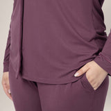 Clea Bamboo Long Sleeve Pajama Set | Burgundy Plum | Milk & Baby