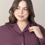 Clea Bamboo Long Sleeve Pajama Set | Burgundy Plum | Milk & Baby