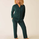 Clea Bamboo Long Sleeve Pajama Set | Evergreen | Milk & Baby