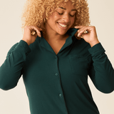 Clea Bamboo Long Sleeve Pajama Set | Evergreen | Milk & Baby
