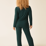 Clea Bamboo Long Sleeve Pajama Set | Evergreen | Milk & Baby