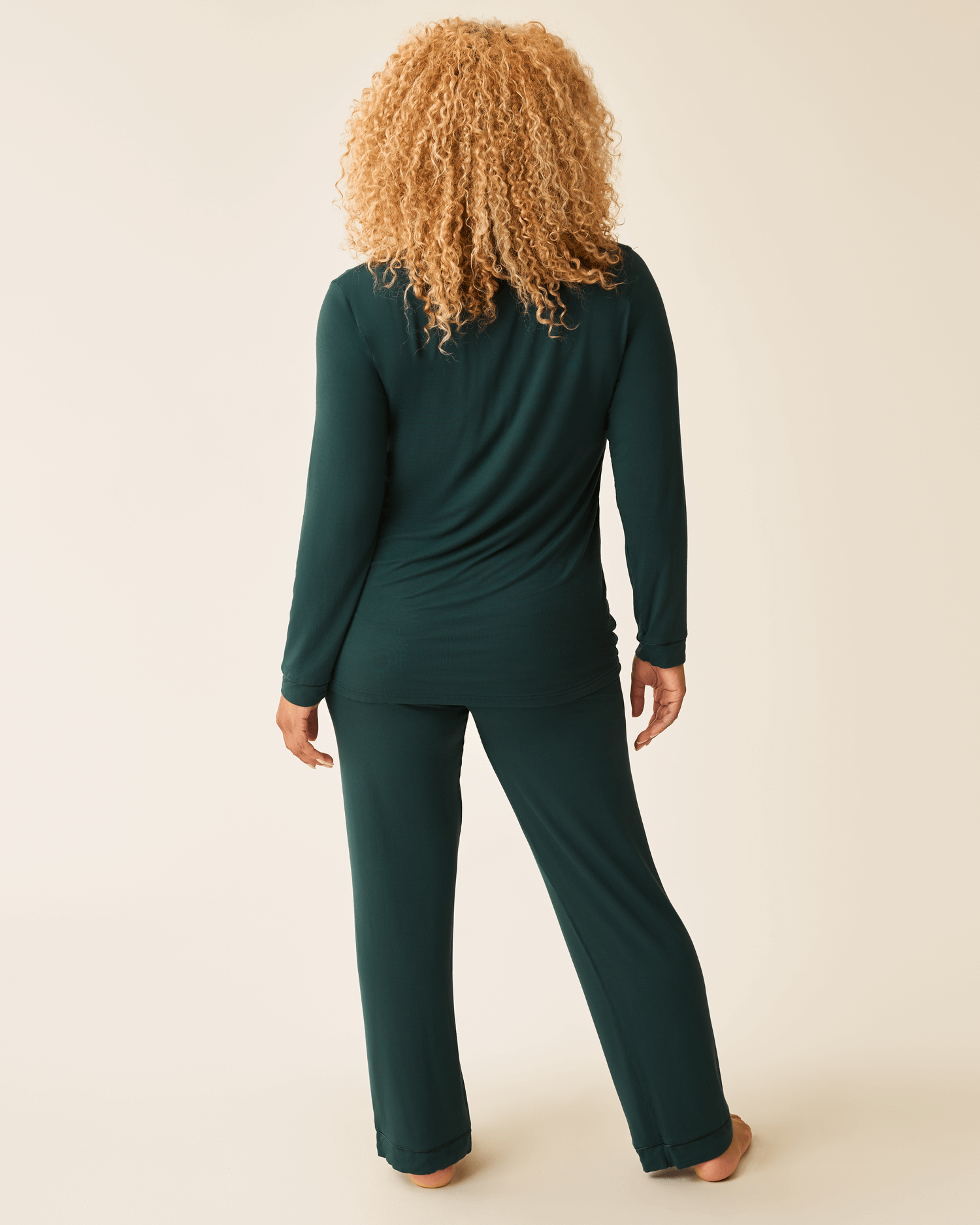 Clea Bamboo Long Sleeve Pajama Set | Evergreen | Milk & Baby