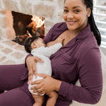 Clea Bamboo Long Sleeve Pajama Set | Burgundy Plum | Milk & Baby