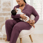 Clea Bamboo Long Sleeve Pajama Set | Burgundy Plum | Milk & Baby