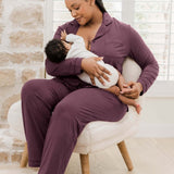 Clea Bamboo Long Sleeve Pajama Set | Burgundy Plum | Milk & Baby
