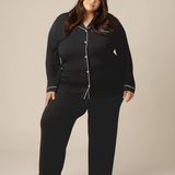 Clea Bamboo Long Sleeve Pajama Set | Black