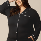 Clea Bamboo Long Sleeve Pajama Set | Black