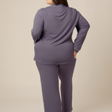 Clea Bamboo Long Sleeve Pajama Set | Granite