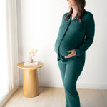 Clea Bamboo Long Sleeve Pajama Set | Evergreen | Milk & Baby