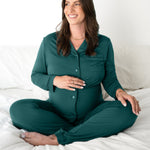 Clea Bamboo Long Sleeve Pajama Set | Evergreen | Milk & Baby
