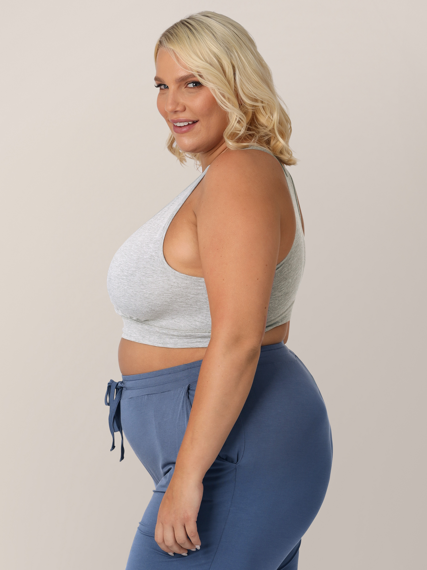 French Terry Racerback Nursing & Sleep Bra | Grey Heather | Milk & Baby