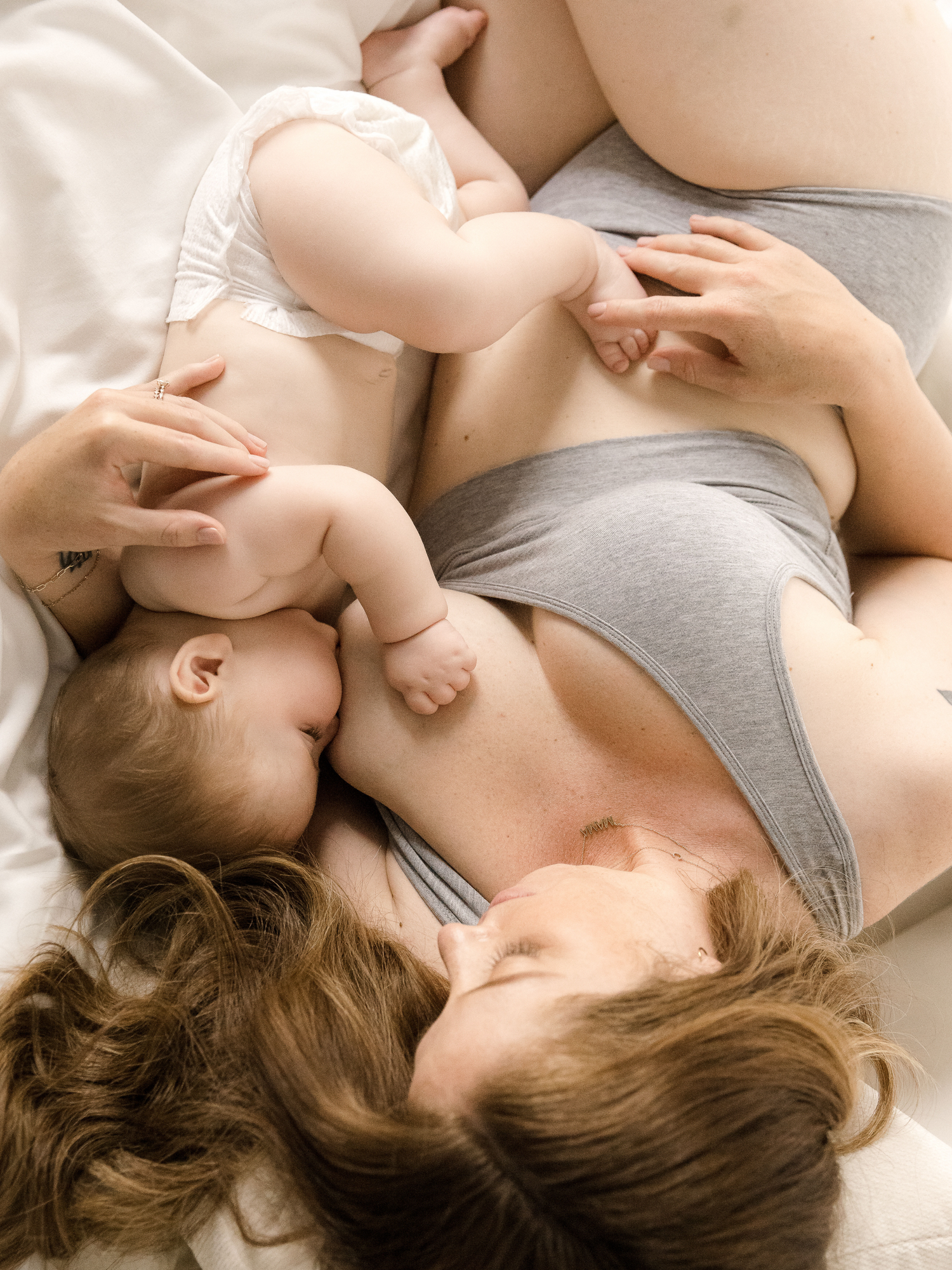 French Terry Racerback Nursing & Sleep Bra | Grey Heather Milk & Baby