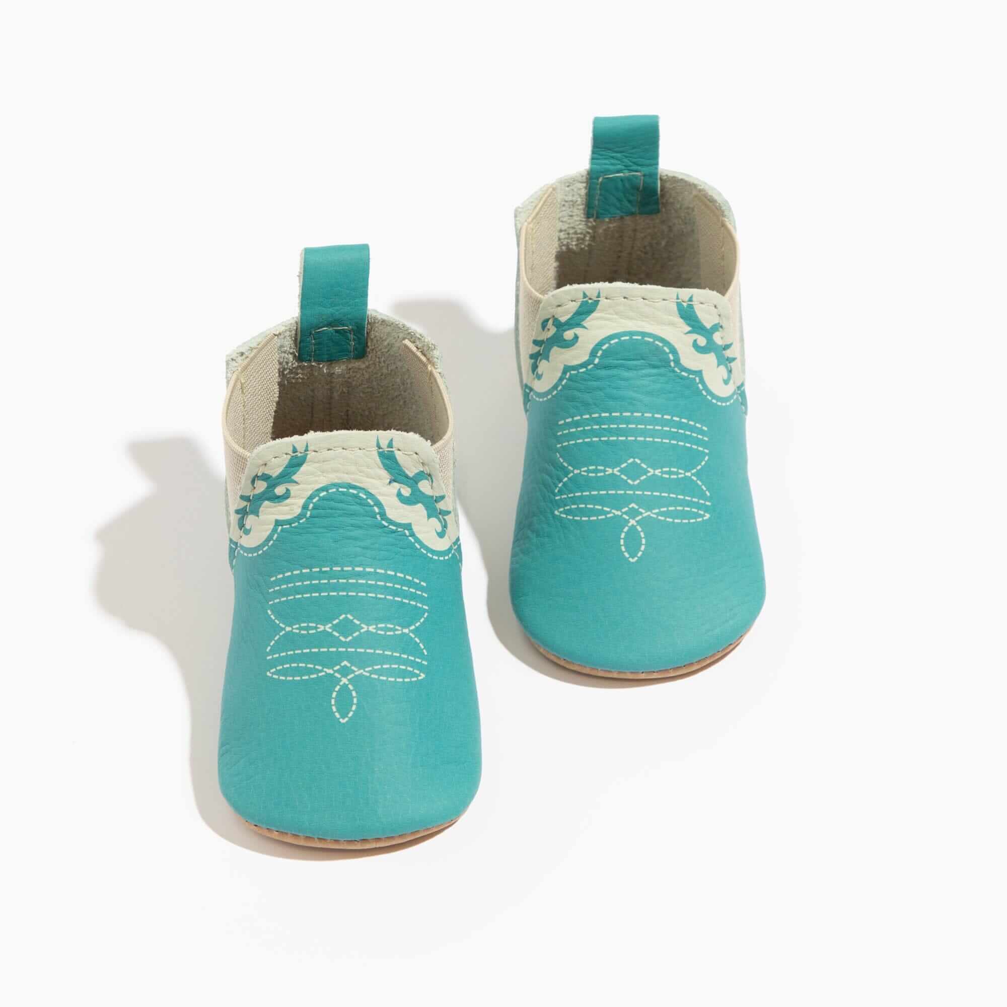 Turquoise Cowboy Chelsea Boot Baby Shoe | Milk & Baby