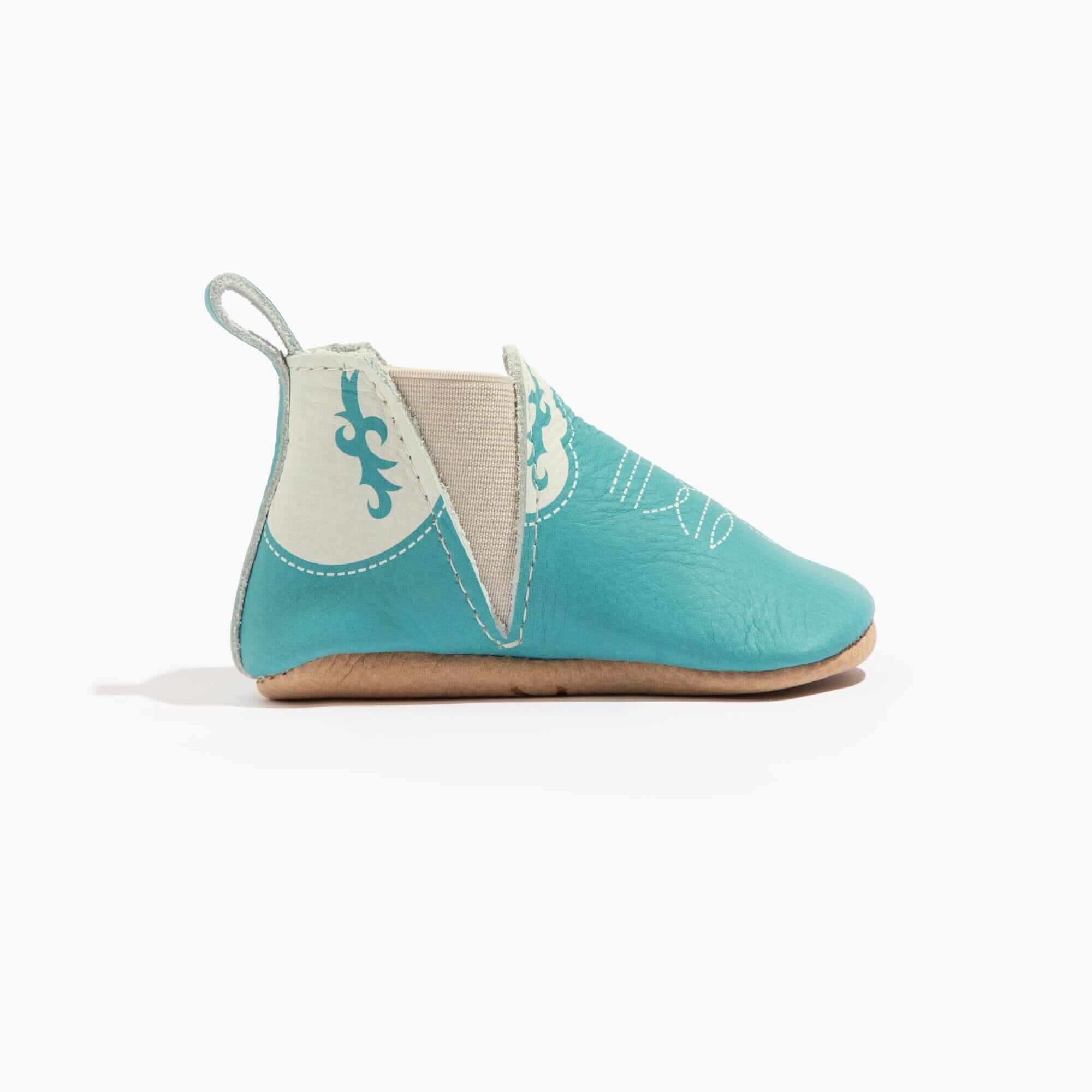 Turquoise Cowboy Chelsea Boot Baby Shoe | Milk & Baby