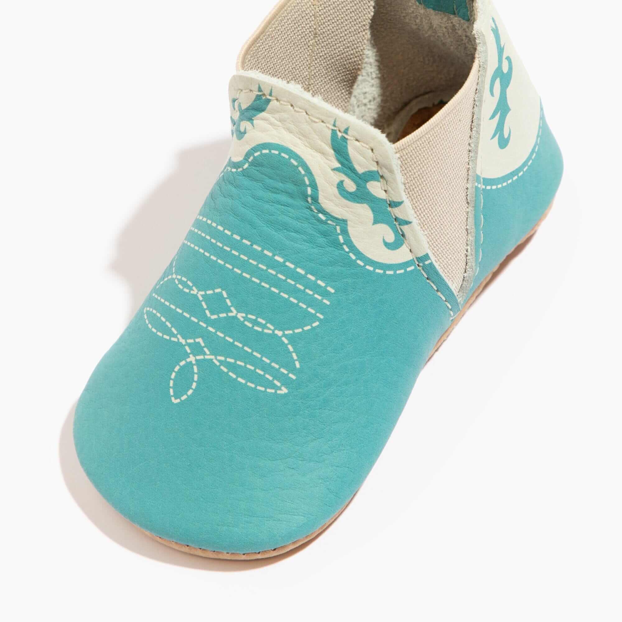 Turquoise Cowboy Chelsea Boot Baby Shoe | Milk & Baby