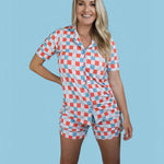 USA Checkers Women's Dream Short Set | Milk & Baby