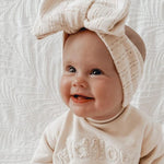 Luna + Luca Pointelle Bow Headband | Cream - milk & baby