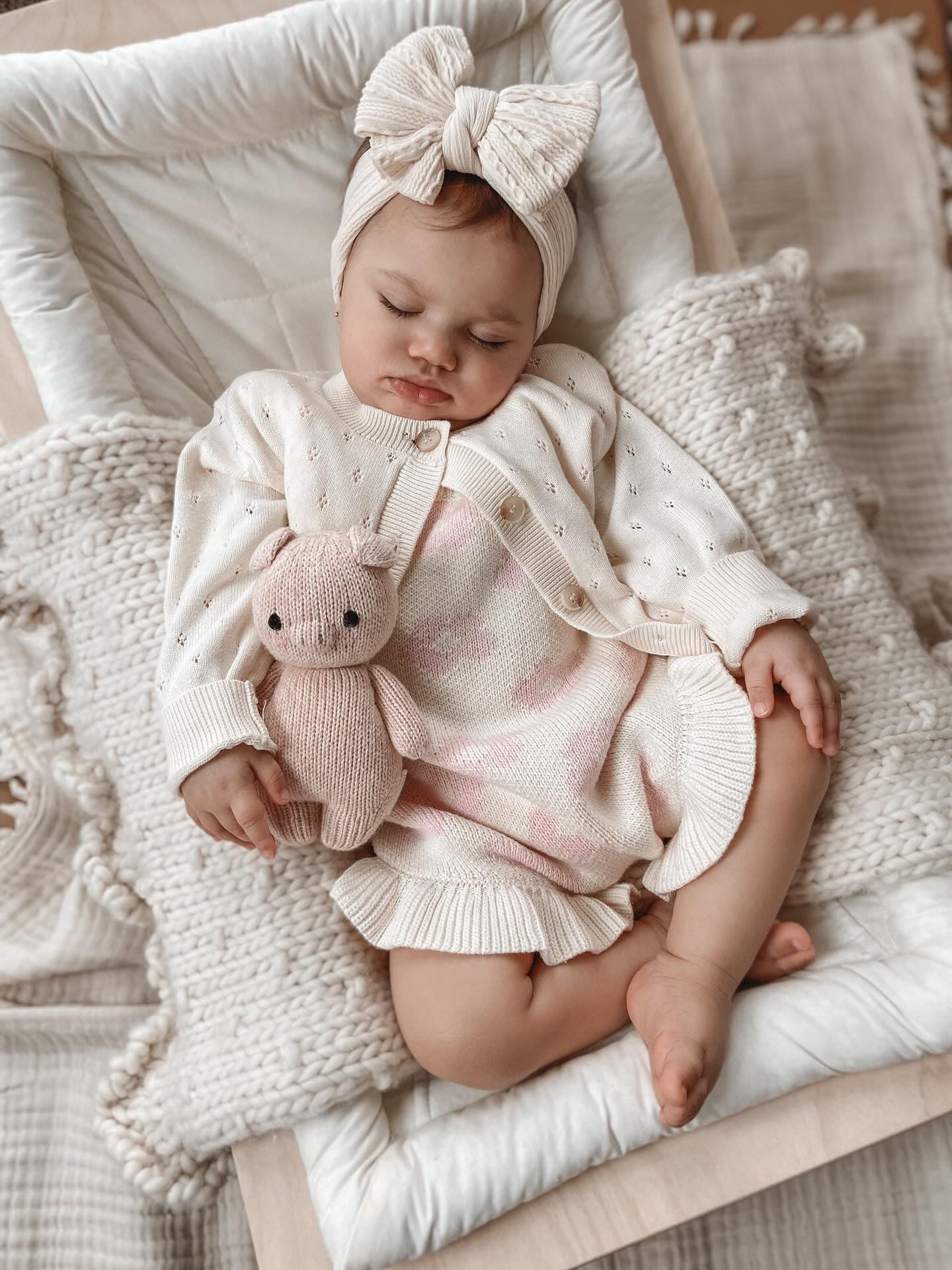 Luna + Luca Pointelle Cardigan - Cream | Milk & Baby