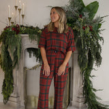 Christmas Plaid | Women's Boxy Tee Lounge Set