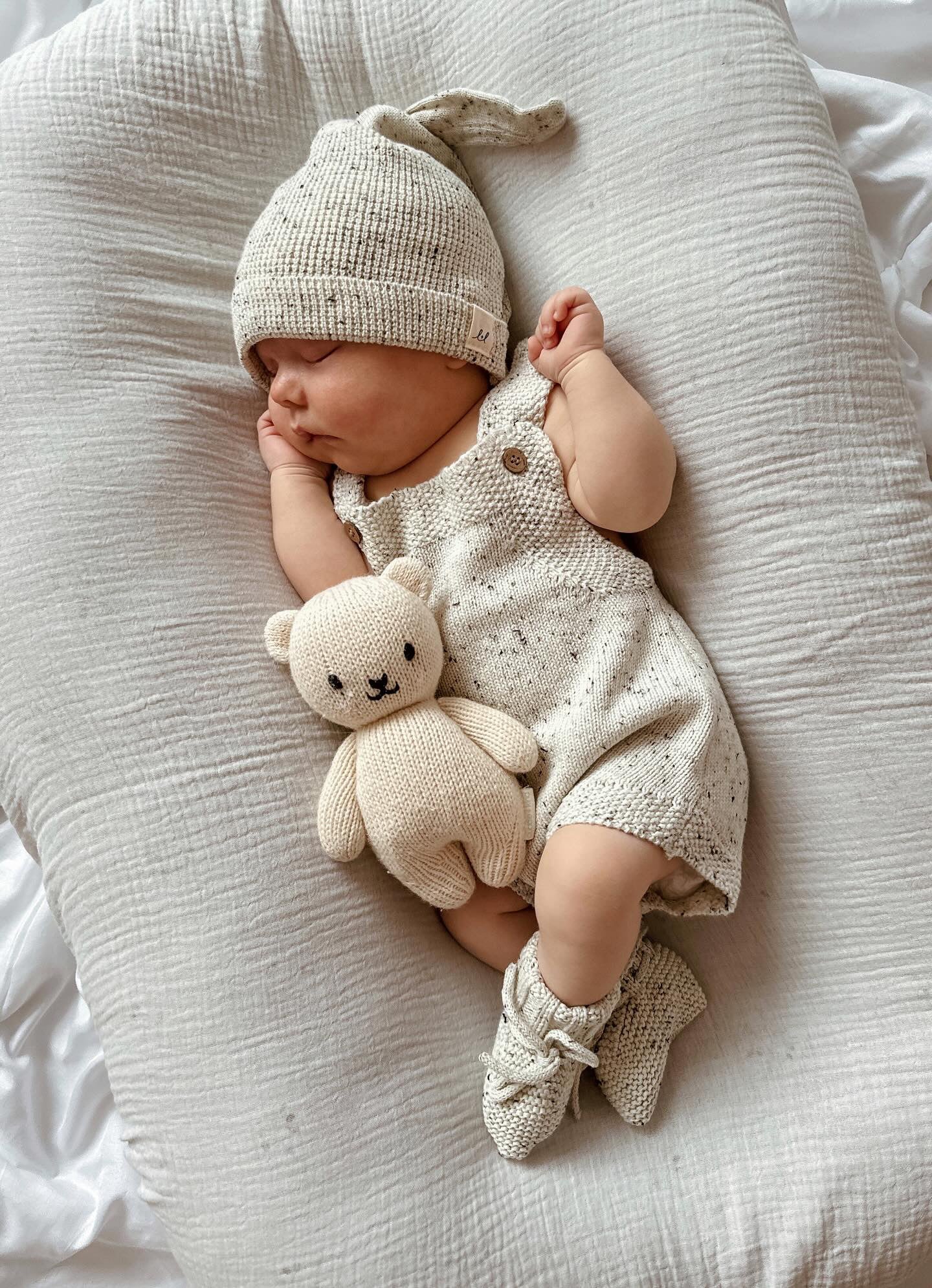 Luna + Luca Novelty Knit Romper - Black Speckle | Milk & Baby