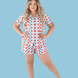 USA Checkers Women's Dream Short Set | Milk & Baby