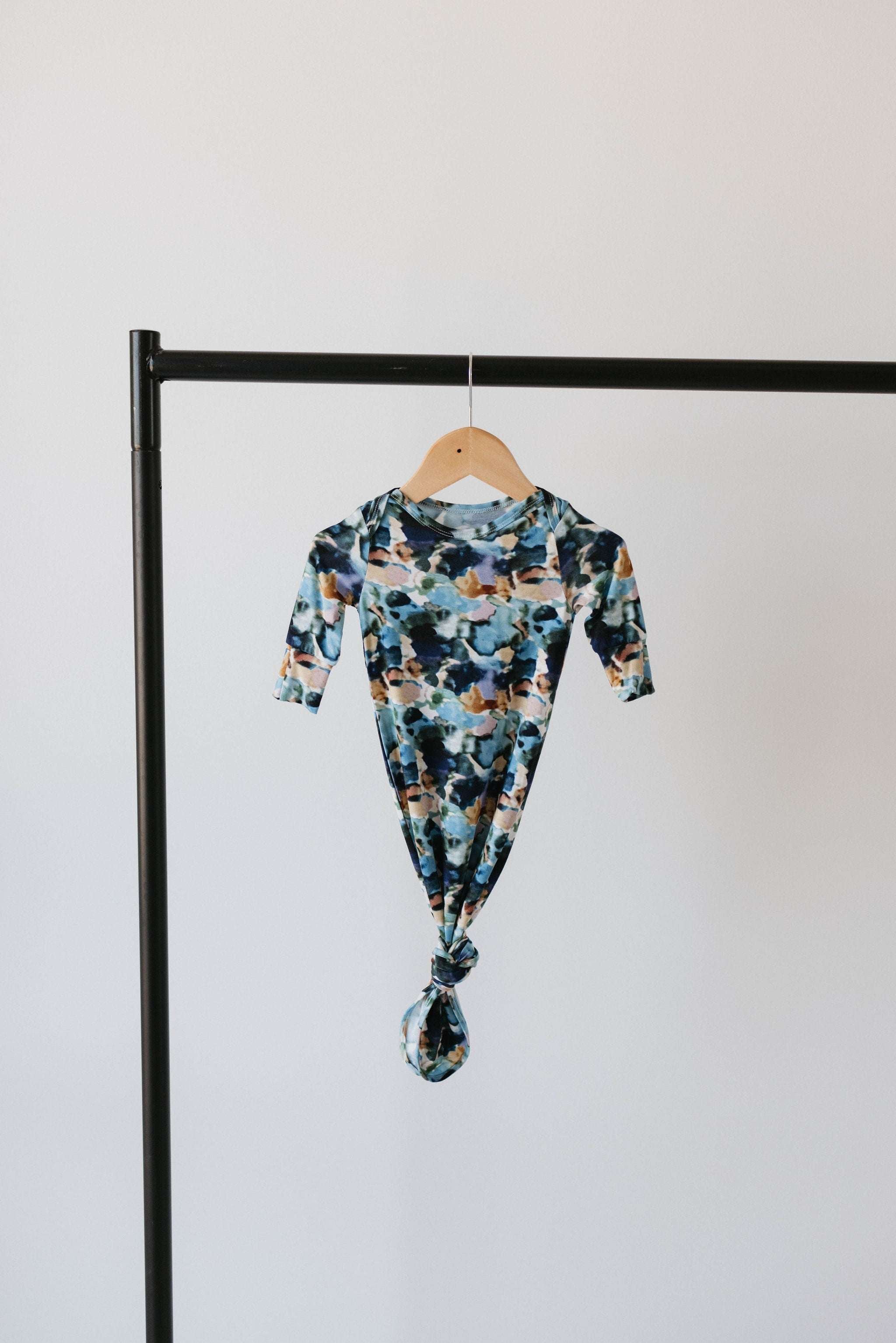 Charli Print | Bamboo Knotted Gown | Milk & Baby