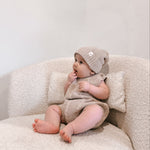 Luna + Luca Cable Knit Summer Romper - Heather Beige | Milk & Baby